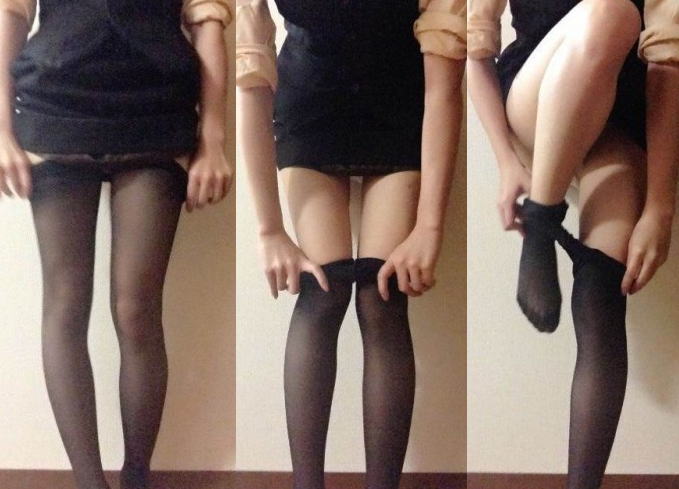 【パンスト脱ぎかけエロ画像】OLさんのオン・オフのスイッチはコレ！？パンスト脱いでる仕草がエロ過ぎてチンポがビンビンですよｗｗｗｗ その4