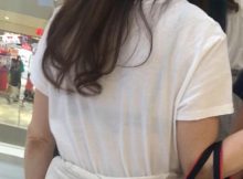 透けて見えるブラジャーが色っぽいんだよな…素人のセクシーな透けブラに興奮してしまう街撮りエロ画像